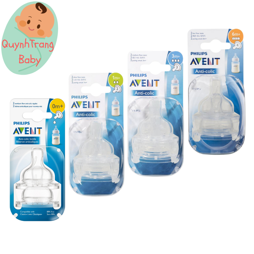 [ Đủ size] Núm ti thay thế bình sữa Avent Classic