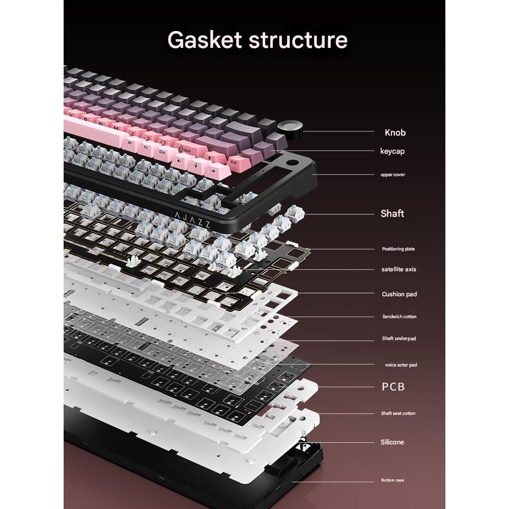 Bàn phím cơ không dây AJAZZ AK820 MAX PLUS - 3 mode kết nối - Led RGB - Màn hình TFT - Pin 8000mAh | BigBuy360 - bigbuy360.vn