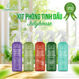  Bình xịt phòng JULYHOUSE 280ml tinh dầu Sả Chanh Bạc Hà Bạch đàn chanh Quế Oải hương thơm phòng khử mùi hiệu quả 