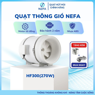  Quạt thông gió hút mùi Nefa HF300 công suất 320W không gian bếp công nghiệp nhà xưởng từ 50-70m2 