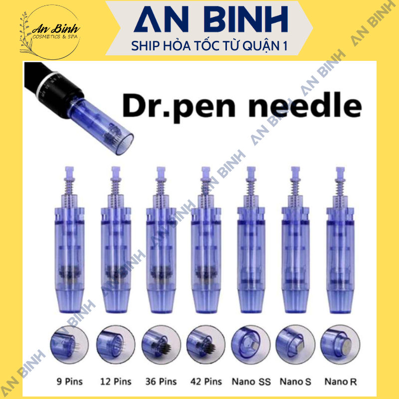 (Q1-HCM) Đầu Kim Nano 12 36 Xanh Dùng Cho Máy Dr.Pen - Đầu Phi Kim Nano Trắng - Kim Nano Xanh Trắng