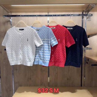    CHÍNH HÃNG   Áo cardigan Whoau tay ngắn round neck short sleeve 