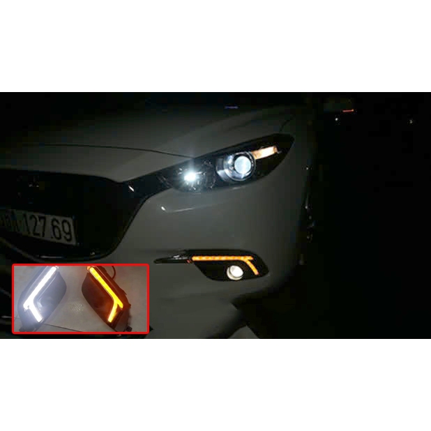 Đèn Led Gầm Cản Trước Mazda 3 2017 2018 2019 ( 2 Chế Độ Bản Phanh Tay Điện Tử ) - Led Gầm Mazda 3
