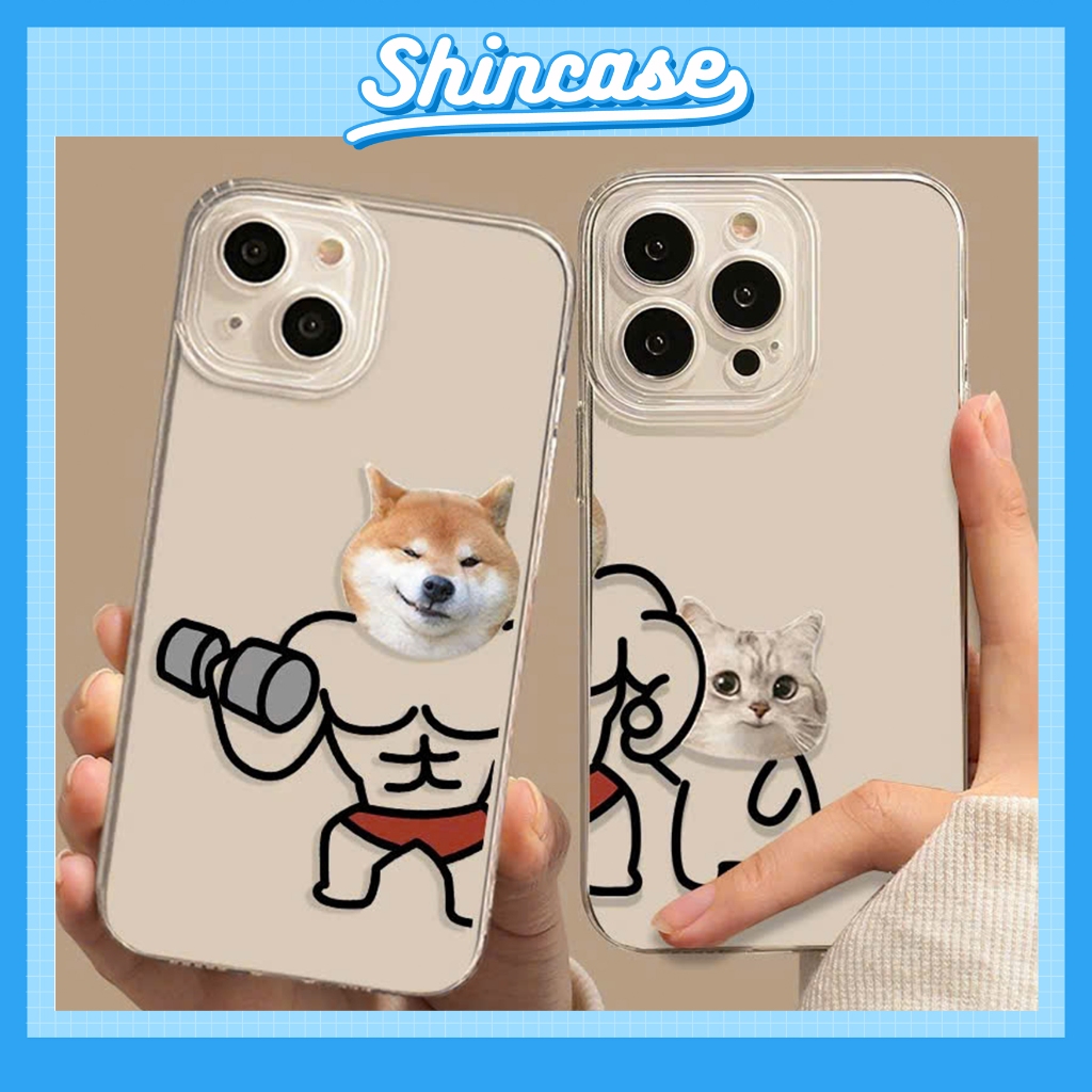 Ốp Lưng iPhone Pet Couple Viền Thẳng Chống Sốc, Trong Suốt Bảo Vệ Camera iP 7/8/X/XS/11/12/13/14/15/16/17/Plus/Pro/Max