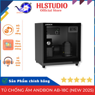 Tủ Chống Ẩm Andbon AB-18C New 2025 - HL Studio - 18L, 30x27x25.8cm, Điều Chỉnh 30%-80% RH