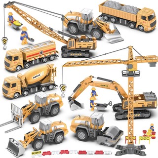  Xe đồ chơi xây dựng mô hình máy cẩu  xe ủi  xe ben chất liệu nhựa ABS an toàn cho bé 89099 