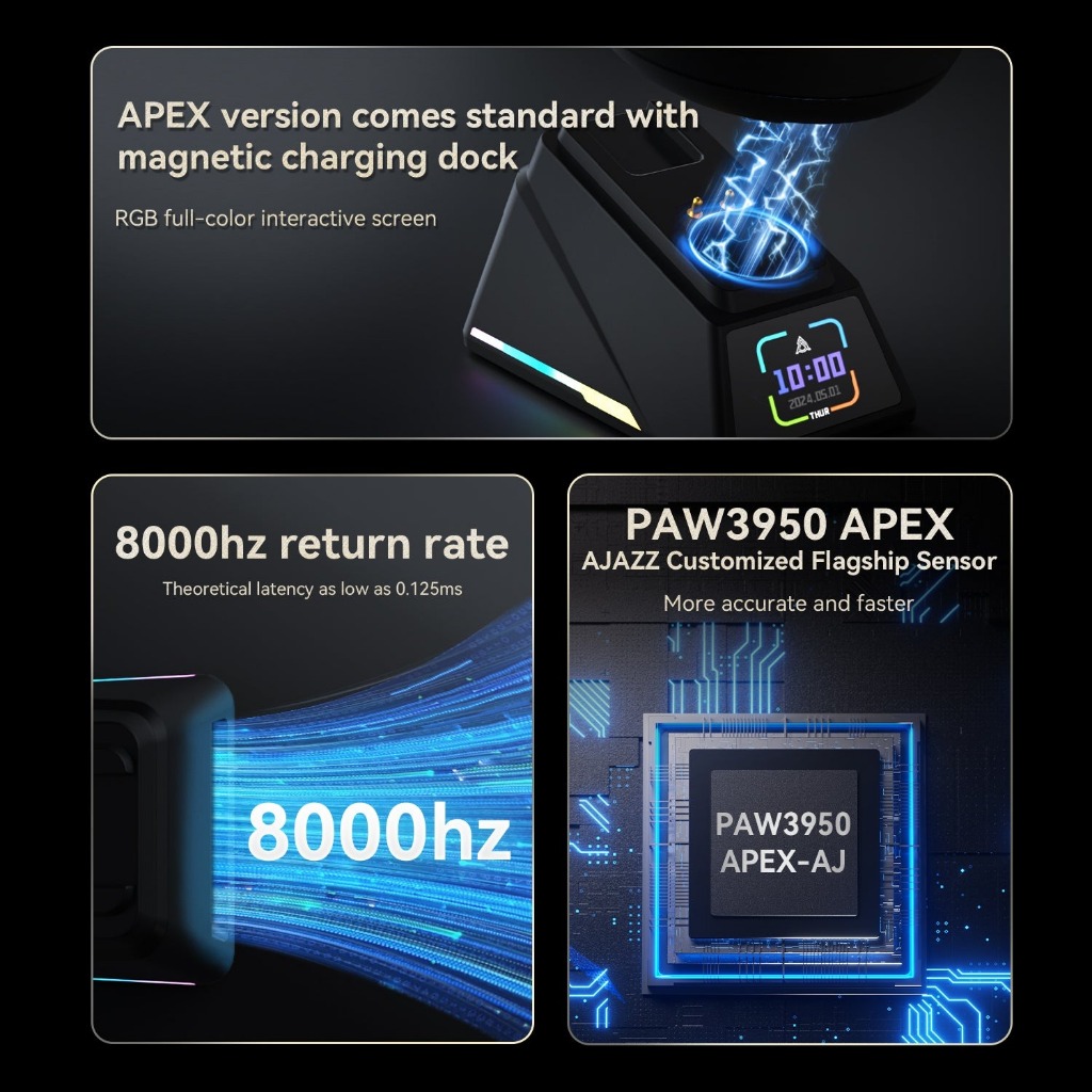 Chuột không dây AJAZZ AJ179 Series -3 mode kết nối - Paw3395 - DPD 30000 - APP tùy chỉnh | BigBuy360 - bigbuy360.vn