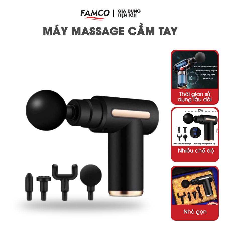 Máy Massage Cầm Tay Mini, Súng Massage Cầm Tay Mini Toàn Thân 6 Cấp Độ Chuyên Sâu Đa Năng - DL2 New