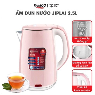 Ấm Siêu Tốc 2 Lớp JIPLAI Thái Lan 2.5L Bình Đun Siêu Tốc Công Suất 1500W Sôi Nhanh An Toàn Tiện Dụng - ST1 New