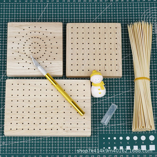Đế gỗ đục lỗ cắm tượng đất sét/ hoa đất sét/ ứng dụng handmade