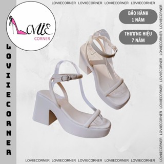 LOVIIECORNER - GIÀY CAO GÓT ĐẾ XUỒNG - SANDAL NỮ ĐẾ BẰNG PU LOLITA - GIÀY CAO GÓT ĐÚP CAO NỮ TÍNH G240131