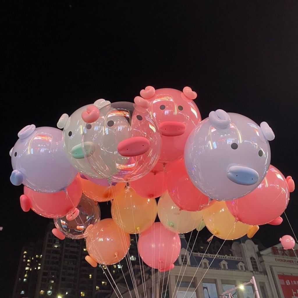 Bóng heo hồng hottrend combo nguyên liệu làm bóng con lợn hồng Bóng Bay Decor Trang Trí Chụp Ảnh