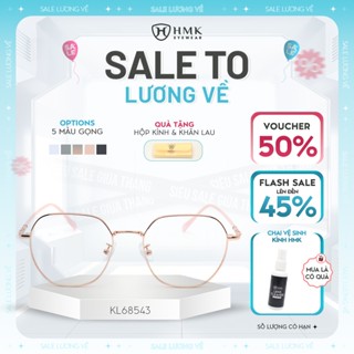 Gọng Kính Cận Đa Giác HMK Eyewear Chất Liệu Kim Loại Cứng Cáp Chắc Chắn Unisex Phong Cách Thời Trang Dễ Đeo - KL68543