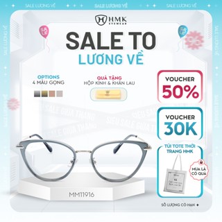 Gọng Kính Mắt Mèo Nữ HMK Eyewear Thời Thượng Trendy Càng Kim Loại Thời Trang - MM11916 x MM11805