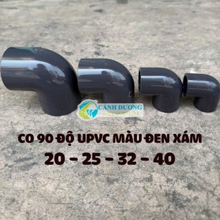 Co 90 độ màu đen xám ĐEN XÁM U-PVC Phi 40-32-25-20 chuyên dùng cho hồ cá