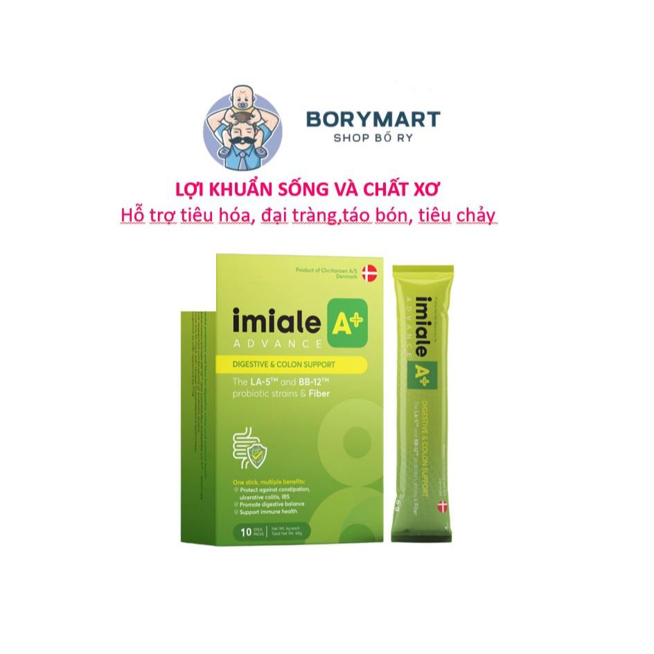 Lợi khuẩn sống đích IMIALE A+ Đan Mạch,  dạng gói hỗ trợ tiêu hóa, đại tràng, táo bón, tiêu chảy