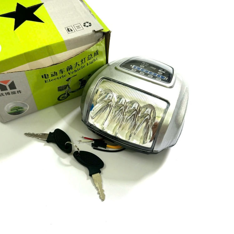 Đầu đèn Asama gắn xe đạp điện có khoá còi đèn 48v