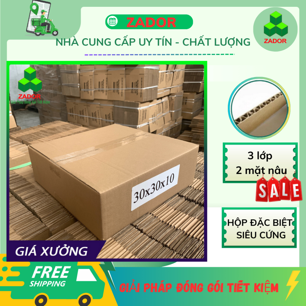 thùng carton đa năng - chất lượng cao.Thùng carton size 30x30x10 , thùng đóng hàng , hộp carton nhỏ 