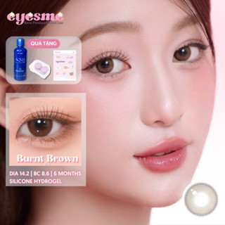 Lens Eyesme - Burnt Brown - Lens nâu trầm tự nhiên - Kính áp tròng Hàn Quốc có độ cận