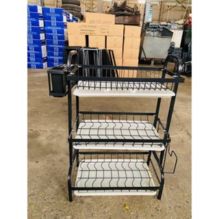 Giá Đựng Bát Đũa 2,3 Tầng Đa Năng Kèm Giá Để Đũa Cài Dao Thớt, Kệ Chén Để Bát Đĩa Kèm 3 Khay Hứng Nước