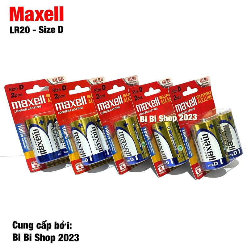 Bộ 10 Viên Pin Đại Maxell Alkaline LR20 (Size D) 1.5V Siêu Bền Hàng Chính Hãng