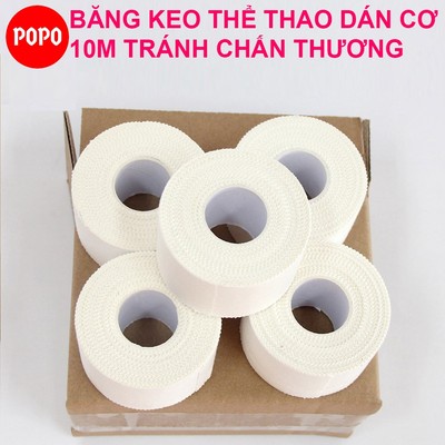 Băng keo thể thao dán cơ dài 10m POPO KJ53 hỗ trợ cổ chân, đầu gối do tập gym bóng đá