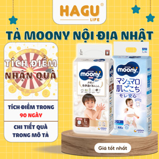 Bỉm Moony Natural Nội Địa Chính Hãng - Dán/Quần Đủ Size NB63/S58/M48/L36/XL3200