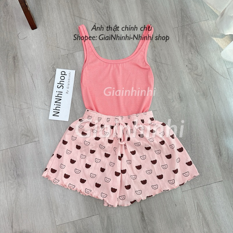 Sét đồ ngủ áo ba lỗ họa tiết sexxy co giãn, Bộ ngủ 2 dây to mát lạnh BN0083 - NhiNhi Shop | BigBuy360 - bigbuy360.vn