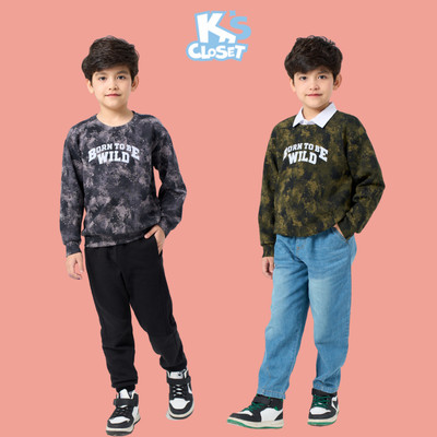Áo Jumper K'S CLOSET Họa Tiết Loang, Chất Liệu Cotton Dày Dặn Dành Cho Bé Trai Từ 10-55kg (2-14 Tuổi) KT153FOF