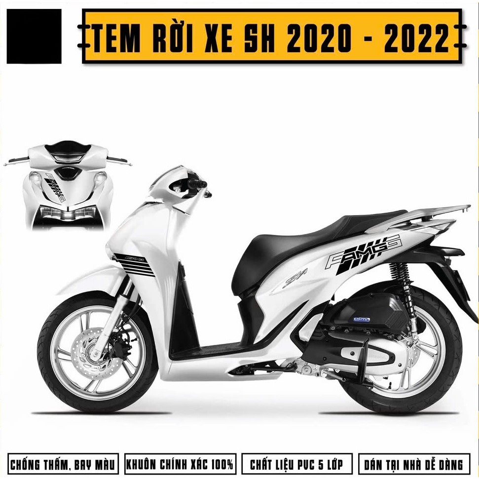 Tem Xe SH Trắng Đẹp Nhất Đời 2024 2023 2022 2021 2020 | Tem Đen (Nền Trong) | Team Rời  SH 125 150