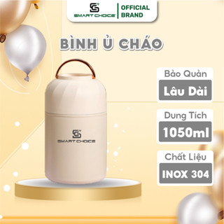 Bình Ủ Cháo Giữ Nhiệt Inox 304 SMARTCHOICE SCG-PK016 Hộp Ủ Cháo Inox 1050ML Kèm Muỗng