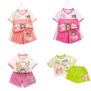 [Size 12kg-50kg] Bộ thun cotton đùi bé gái