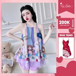 Bộ yếm nữ 3D cao cấp quần đùi chất liệu voan phối quần latin mềm mại, thoáng mát, thấm hút mồ hôi tốt s1194