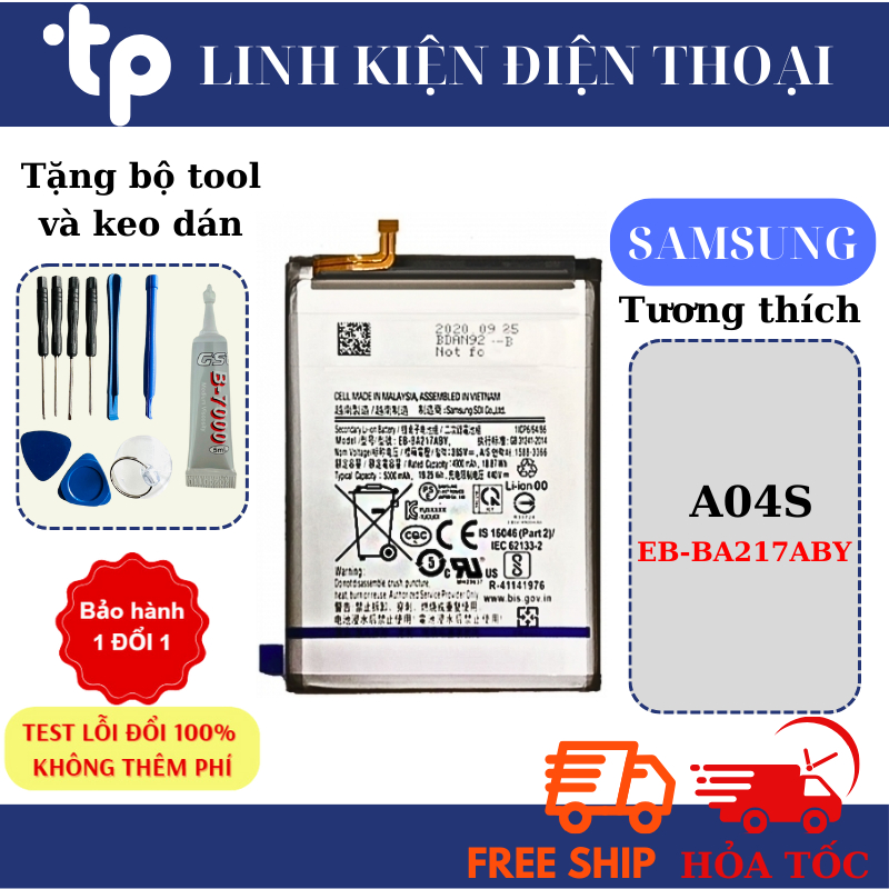Pin SAMSUNG A04S ~ EB-BA217ABY ~ ( Tặng kèm keo dán và bộ sửa)