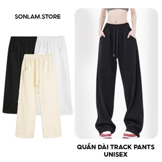 Quần Dài Form Rộng SL.STORE vải nỉ 2da Track Pants Unisex Nam Nữ Local Brand Đứng Form Co Giãn Tốt - Menswear Đen