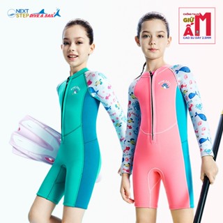  Đồ bơi giữ nhiệt bé gái Dive and Sail size 12kg - 30kg | Bộ bơi trẻ em chống lạnh ngăn tia UV 