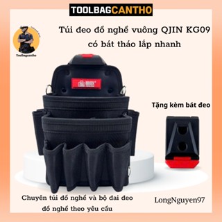 Túi đeo đồ nghề vuông QJIN KG09 có bát tháo lắp nhanh