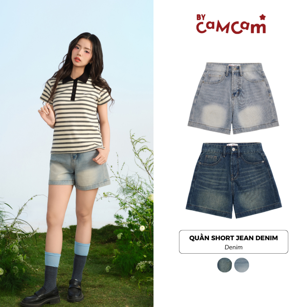Quần Short Jean Denim Ống Rộng 𝑩𝒚𝒄𝒂𝒎𝒄𝒂𝒎 Basic Năng Động Cho Nữ QTN004 | BigBuy360 - bigbuy360.vn