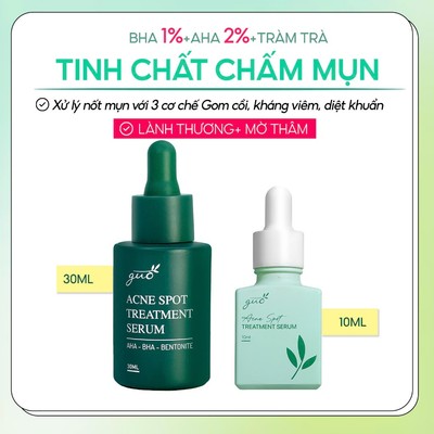 Serum giảm mụn mờ thâm BHA + AHA + Tràm trà, Công Nghệ IPDERMA™ Complex GUO