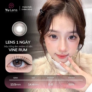 Kính áp tròng 1 ngày, lens 1 lần màu xám hồng - giãn tròng nhẹ hiệu ứng mắt ướt độ ẩm 50% lens Douyin |YULENS