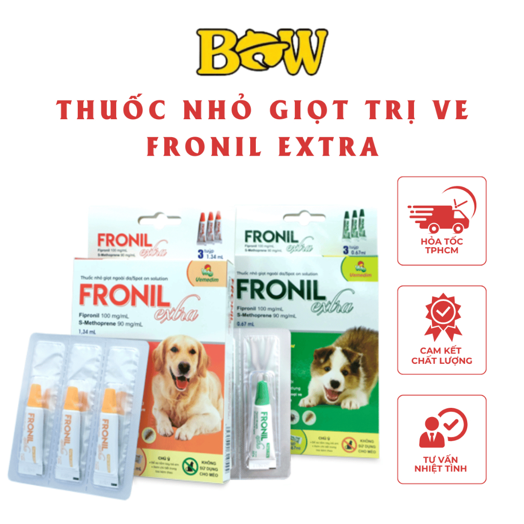 Fronil Extra Vemedim Nhỏ Gáy Diệt Ve Rận Bọ Chét Cho Chó