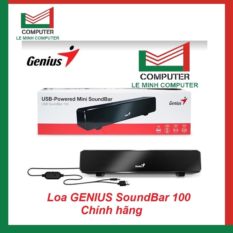 Loa Thanh GENIUS SoundBar 100 Chính Hãng – Âm Thanh Sống Động, Kết Nối USB Tiện Lợi