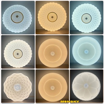 Đèn ốp trần MONSKY LED BUNA trang trí 3 chế độ màu ánh sáng đẹp mắt họa tiết độc đáo