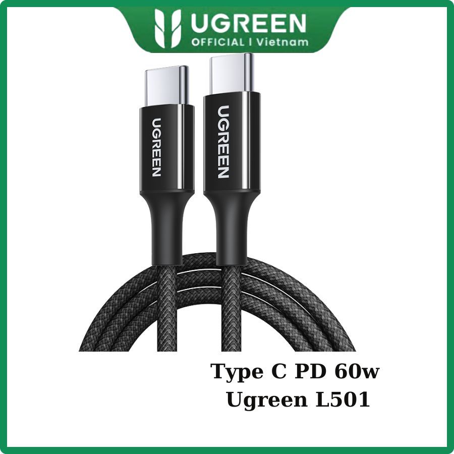 Cáp sạc nhanh USB-C PD 60W dài 1M Ugreen 35254 35334 35465 L501
