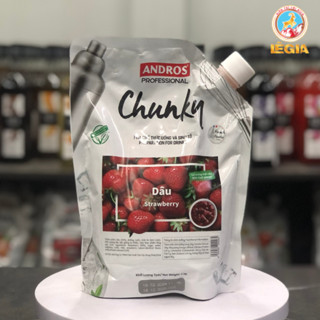 (CÓ MẪU CHIẾT) MỨT CHUNKY DÂU CAO CẤP, CÓ MIẾNG TRÁI CÂY - TÚI 1KG TIẾT KIỆM, DỄ BẢO QUẢN