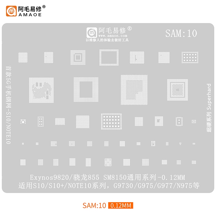 Vỉ làm chân Samsung Note10/ S10/ S10+ Snapdragon 855/ SM8150 | SAM:10