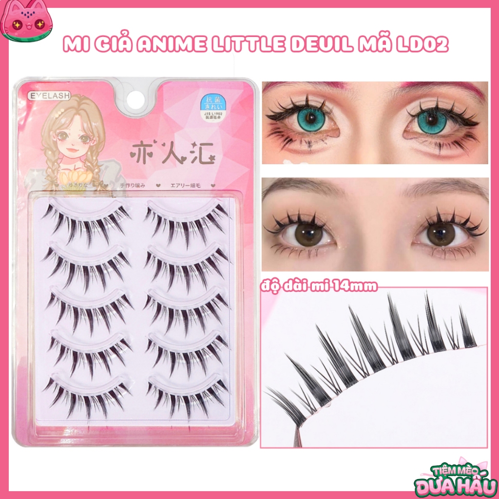 Mi Giả Trên Anime Tiểu Quỷ Little Devil dài 14mm LD02 Trang Điểm Cosplay Hot Douyin