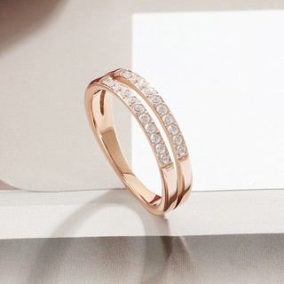 Nhẫn Nữ 2 Lớp Đính Đá Zircon Thiết Kế Sang Trọng Nhẹ Nhàng Titan Không Đen TT 1728