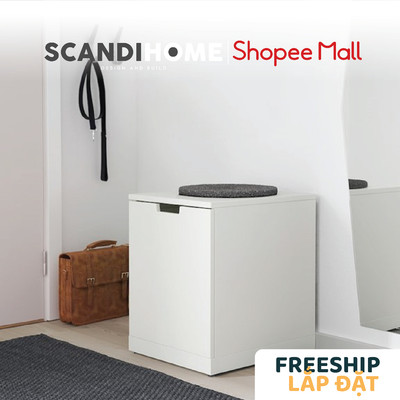 BANALDO, Tủ đầu giường 1 ngăn kéo DRA_063, 40x47x53cm, kệ đầu giường Scandi Home