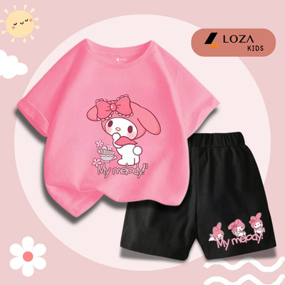 Bộ quần áo My Melody cho bé gái từ 15-40kg - Quần áo trẻ em nữ mùa hè chất liệu thun cotton - Loza SB312